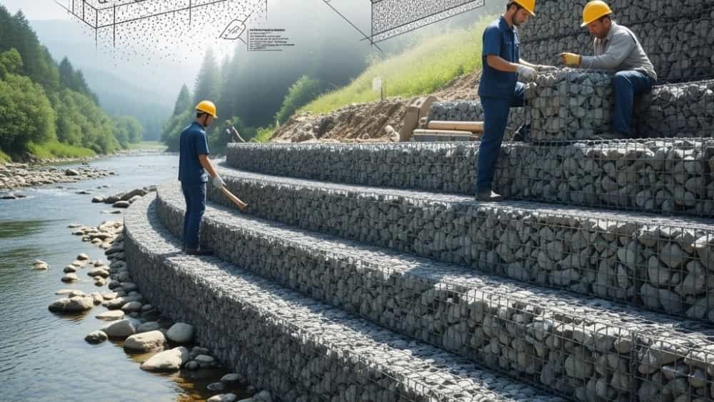 خدمات گابیون بندی عمران تدبیر؛ اجرای اصولی محافظت از رودخانه‌ها در گیلان و مازندران
